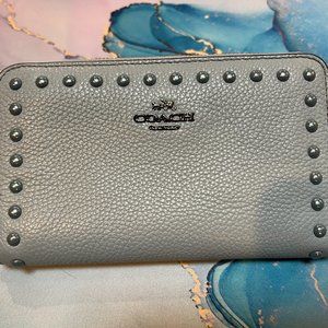 Coach Rivets Medium Zip Around Wallet